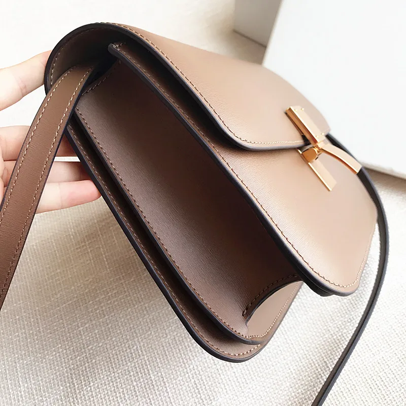 Bags for Women Tofu Wrapped Hand Rubbing Cow Skin Box Retro Small Square Bag Single Shoulder Oblique Bag Girl