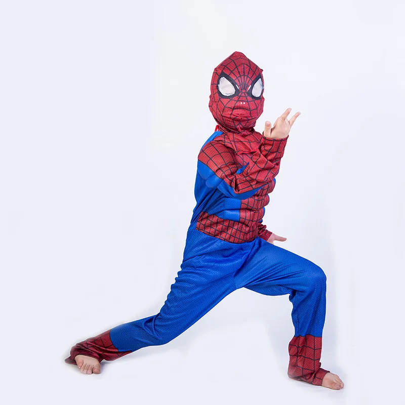 Детский костюм на Хеллоуин животный принт Человек паук с искусственной