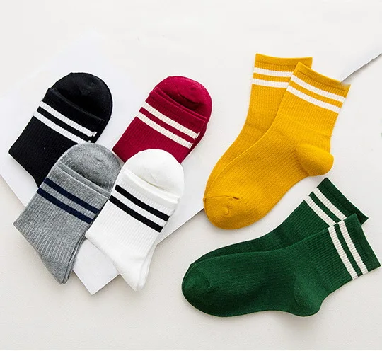 Носки женские/мужские хлопковые в полоску 6 цветов | Женская одежда
