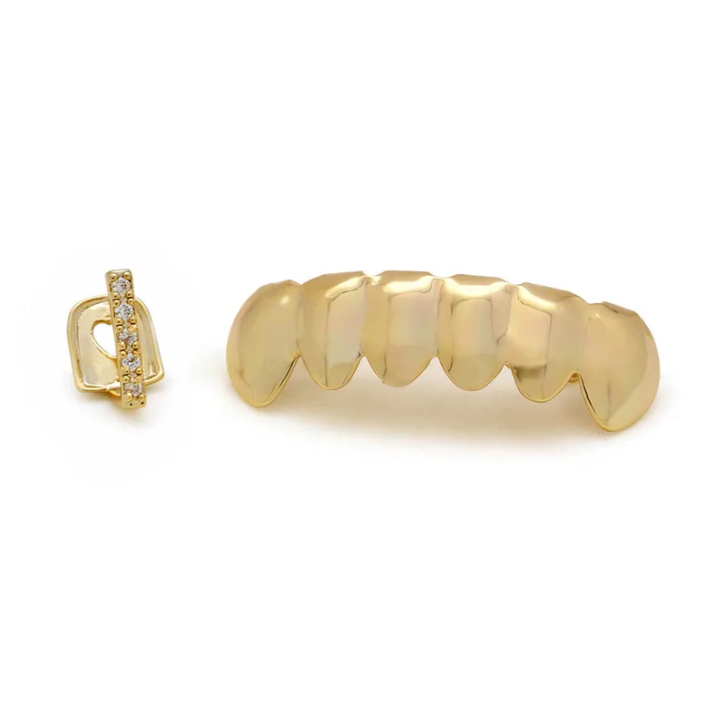 LuReen 2 шт. золотые зубы Grillz Iced Out один грили стоматологические Cospaly зубы колпачки зуб клип рот рэппер ювелирные изделия Вечерние