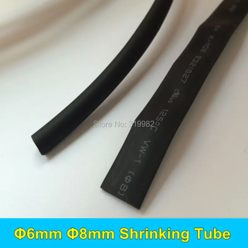 2 Meters 6mm 8mm Dia Black Shrinking Tube Heat Shrinkable Tubing Insulation for 3528 5050 5730 LED Flexible Strip Connector |