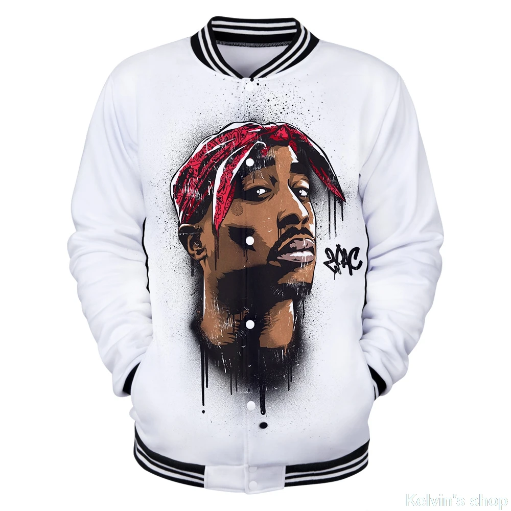 2PAC модная верхняя одежда для мальчиков длинная бейсбольная куртка с принтом