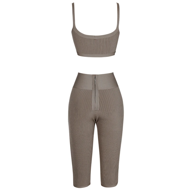 Облегающий комплект Ocstrade из двух предметов топ и брюки Летняя женская одежда