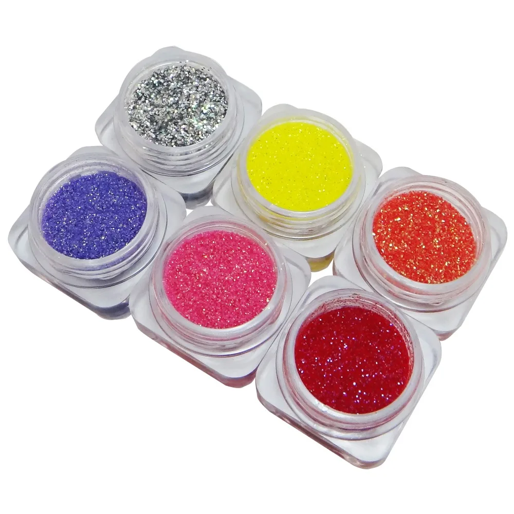 Сделано в Тайване 6 цветов блестящий Радужный Блеск пыль для красоты рандомный