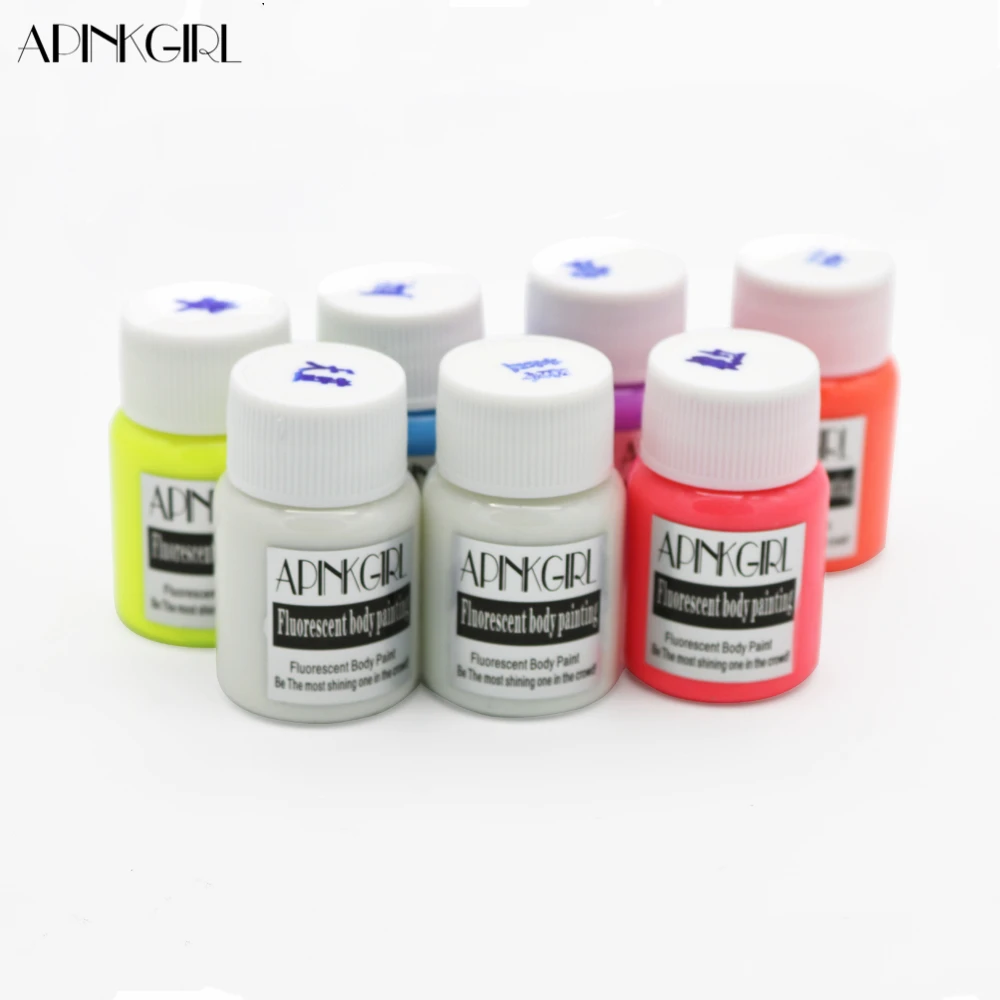 Светящаяся в темноте краска для боди арта APINKGIRL 12 шт./лот УФ лица флуоресцентный