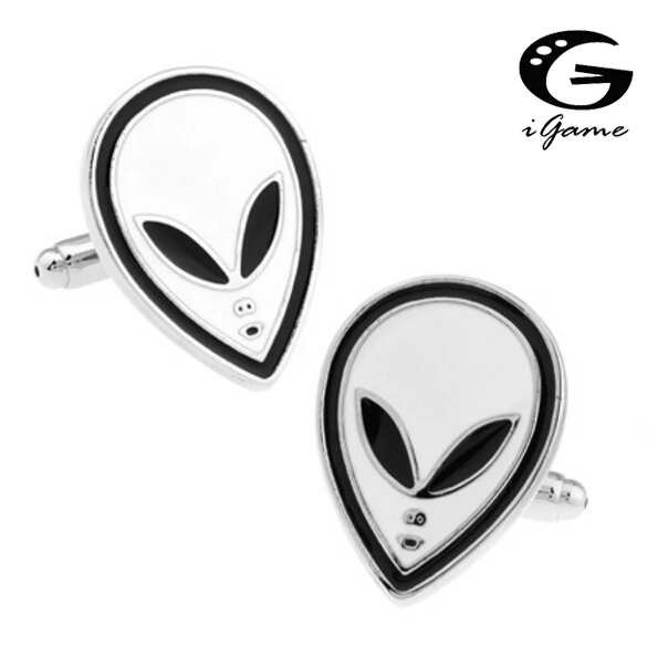 

iGame Alien Cuff Links Quality Brass Material Enamel Cufflinks Free Shipping