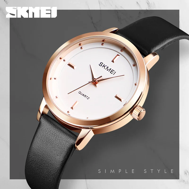 SKMEI бренд Высокое качество для женщин часы роскошные кожаные женские Montre Femme