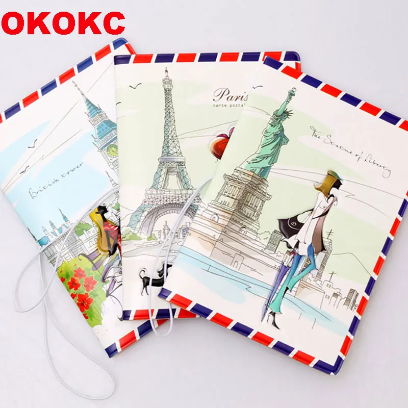 OKOKC 3D стерео модная Обложка для паспорта персонаж Любовь Путешествия Держатель