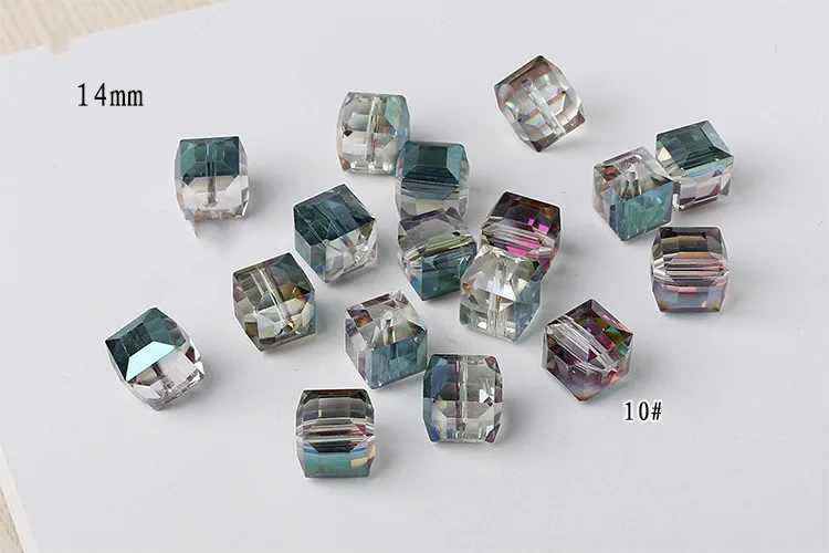 Квадратные сахарные бусины 14 мм стеклянные хрустальные ювелирные изделия сделай
