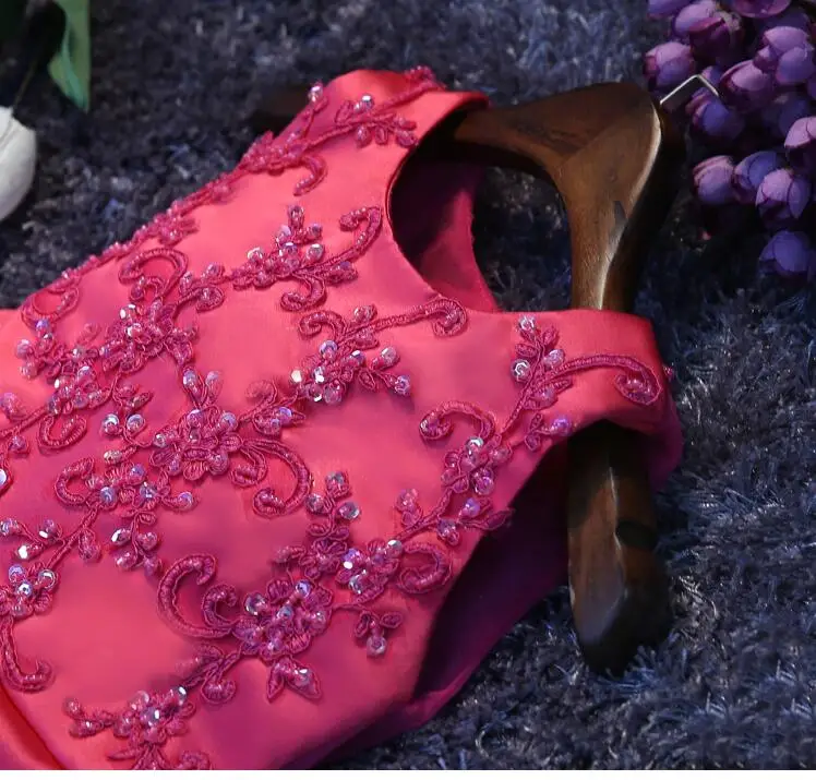 Роскошное летнее красное свадебное платье из тюля расшитое блестками для