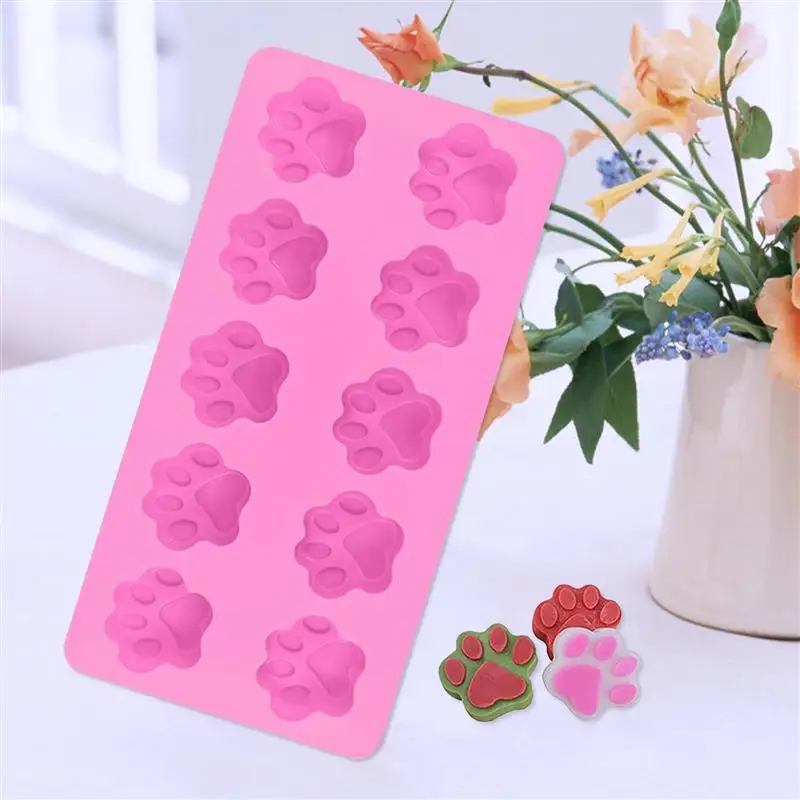 Мини силиконовая форма для торта с 10 отверстиями шоколада в виде кошачьей лапы