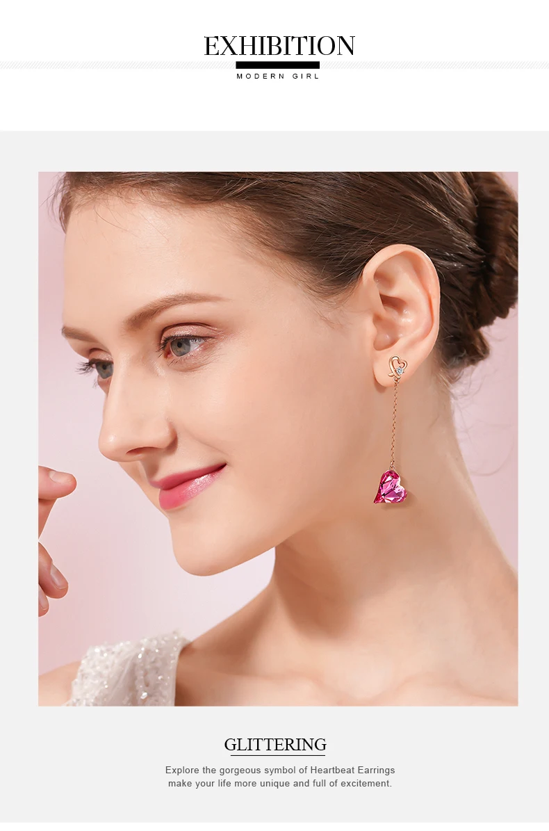 CDE женские золотые висячие серьги, украшенные кристаллами Swarovski, висячие серьги в виде сердца, модные Романтические ювелирные изделия Brincos