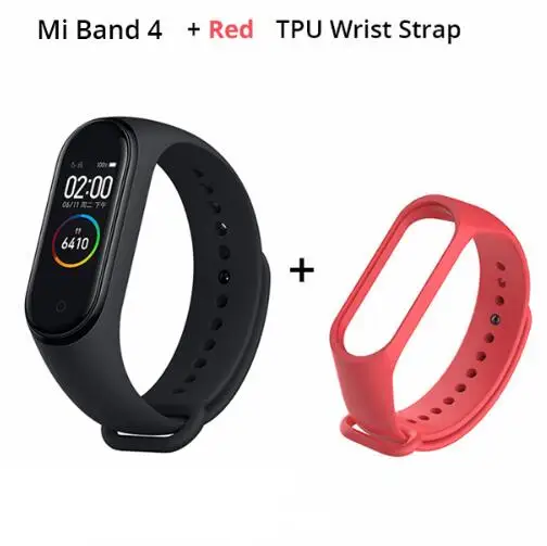 add red starp Xiaomi mi Band 4 Smart mi band 4 0,9" AMOLED экран водонепроницаемый пульсометр фитнес 135 мАч Bluetooth 5,0 50 атм - Цвет: add red starp
