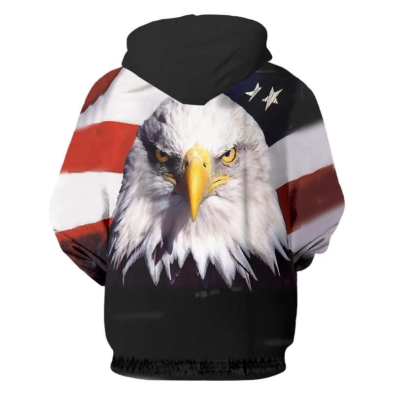 OGKB Pullover Man Hooded Loose 3D Hoodies Printing Animal Eagle Funny Big Size Clothing For Men Autumn Sweatshirts | Мужская одежда