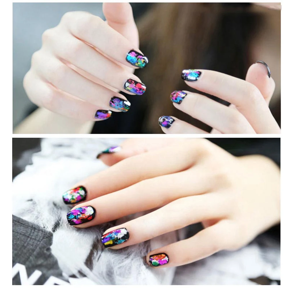 10 рулонов Небо звездное лазерные гвозди прозрачный синий мрамор голографическое