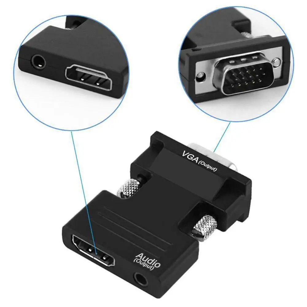 Переходник VGA папа HDMI Мама с аудиоадаптерами кабелями 1080P для HDTV монитора
