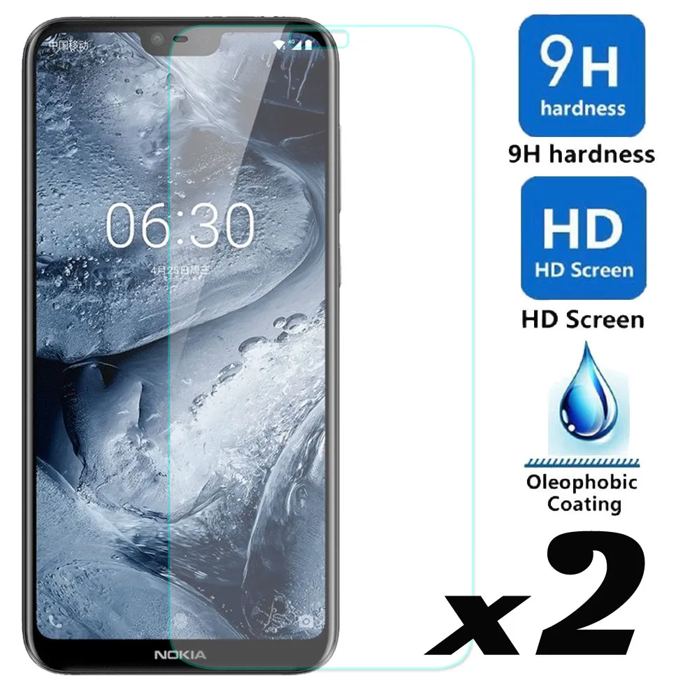 

2 x 9H HD Tempered Glass Screen Protector Explosion-proof Bubble Free Front Guard Films For Microsoft Nokia X6 / 6.1 Plus (2018)