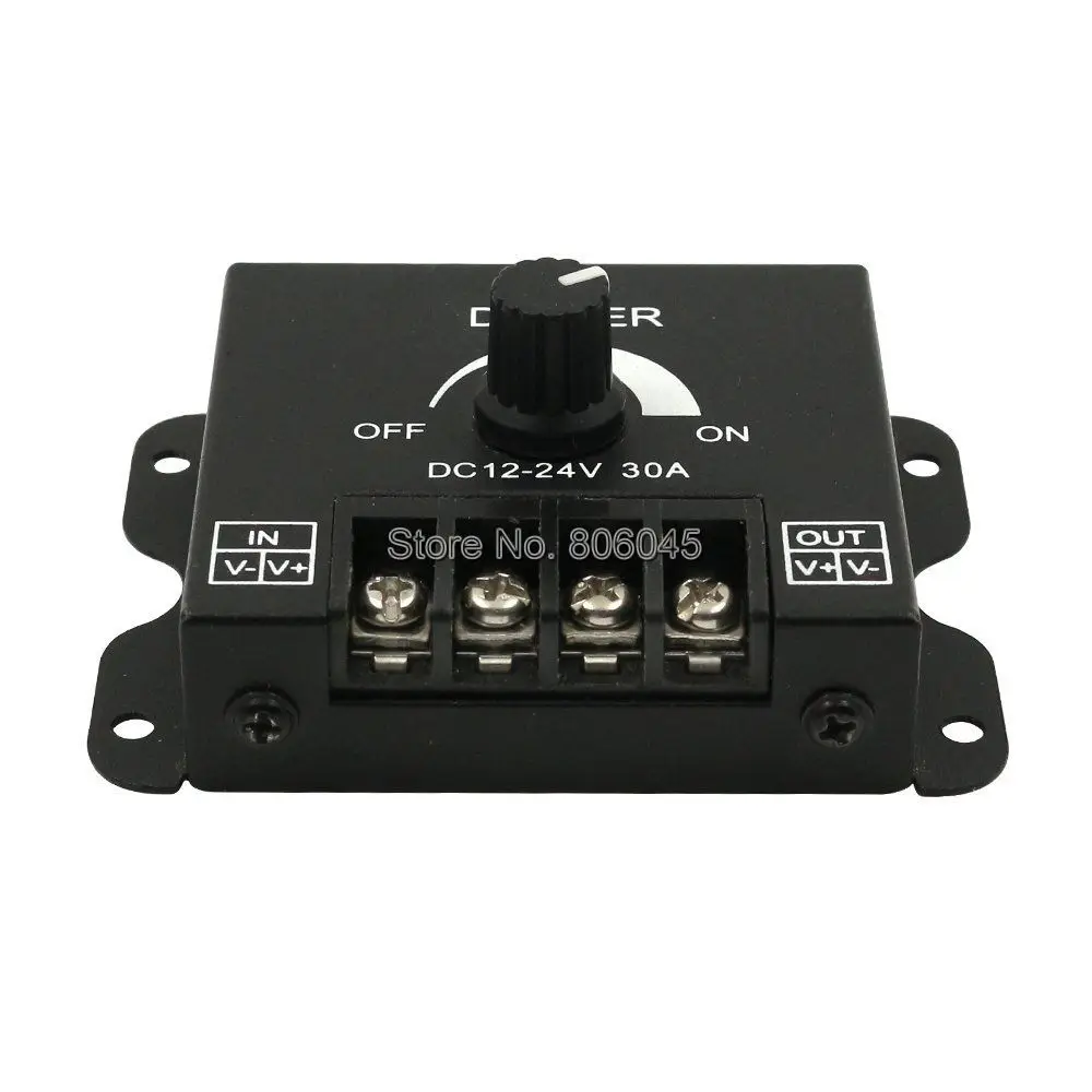 DC12V 24V светодиодный диммер 30A 360W Регулируемый Яркость один Цвет 5050 3528 лента полосы