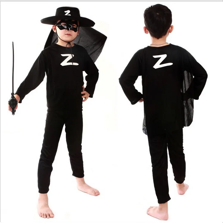 Ordinary Zorro Человек-паук Супермен Дети Мышцы аниме косплэй костюм костюмы Капитан Америка человек Муравей Тор мальчик девочка чудо женщина Халк Бэтмен Hornet - Цвет: Ordinary Zorro