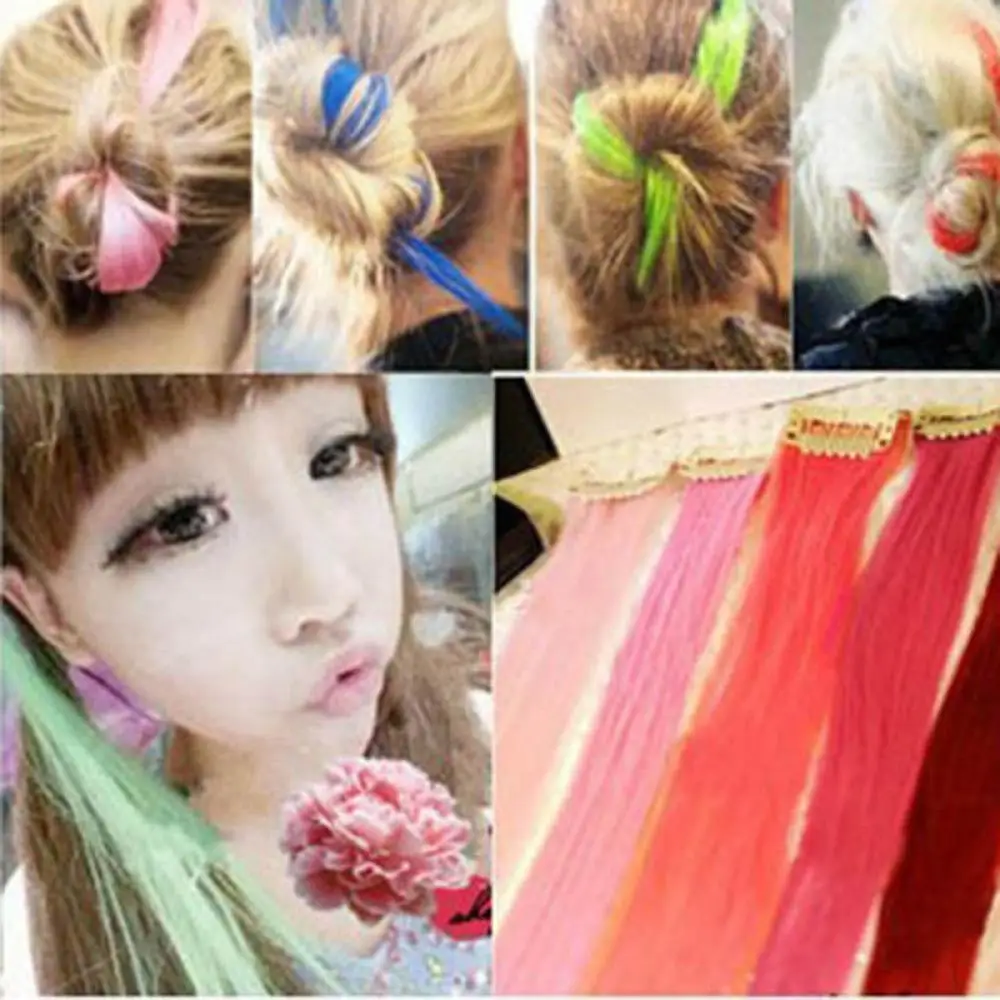 Женская повязка на голову 1 шт. разноцветная длинная прямая синтетическая