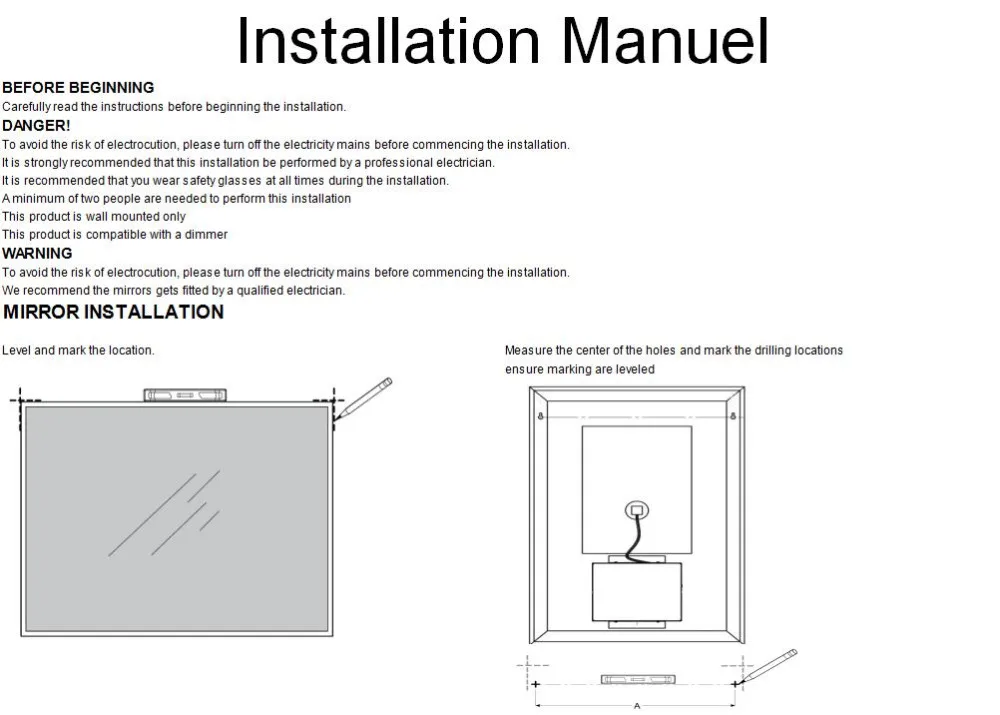 Диффузоры DIYHD со светодиодной подсветкой квадратное настенное Сенсорное зеркало