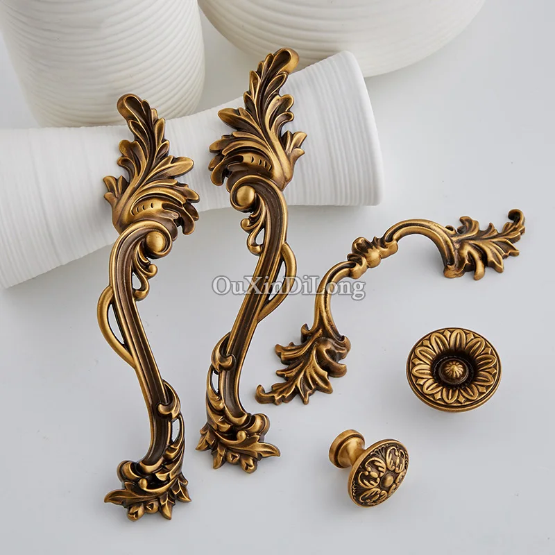 Высокое качество 10 шт. латунная Мебельная ручка Европейский антикварный ящик