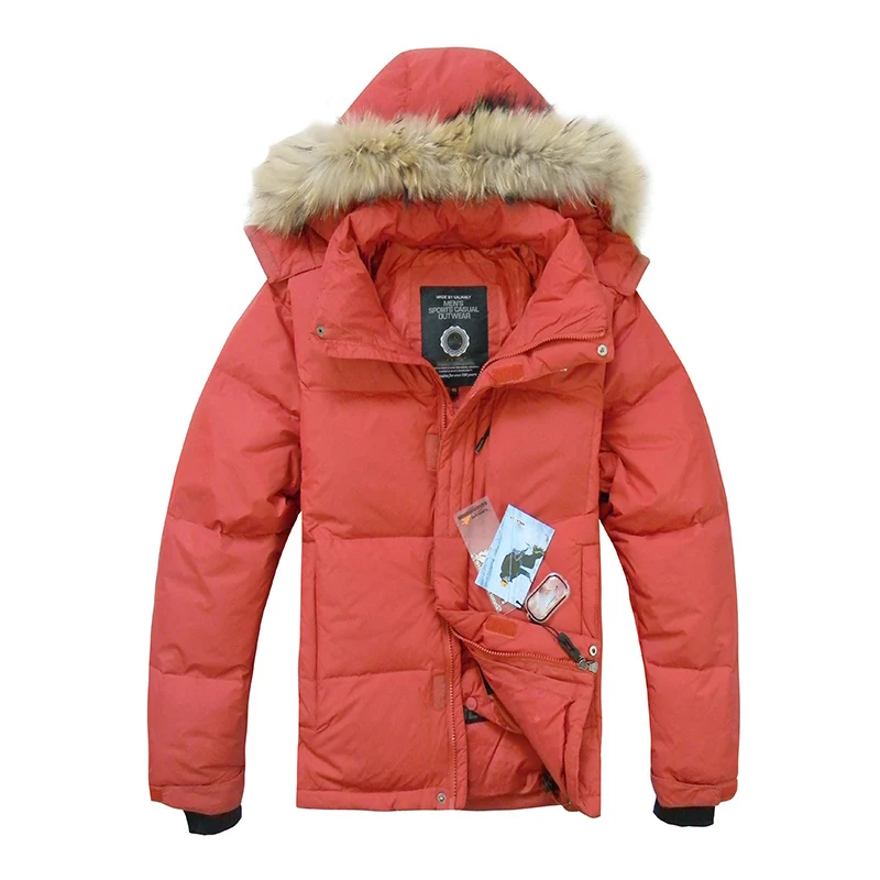 2022 Hot Sale Mens Duck Down Jacket Winter Down Coat Raccoon Fur Waterproof Hooded Down Jackets Mens Winter Jacket Free Shipping
