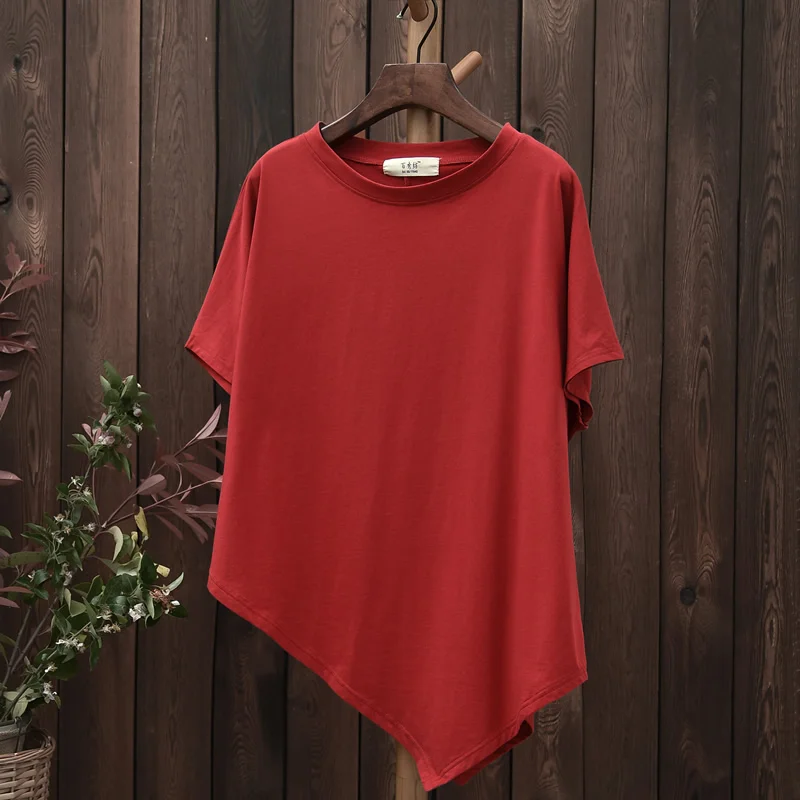 Новинка дизайнерская Хлопковая женская футболка с круглым вырезом летняя