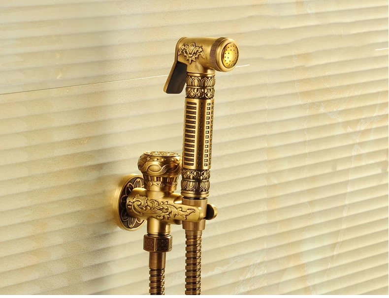 Античная латунь Ванная комната Туалет ручной Биде Shattaf ткань пеленки