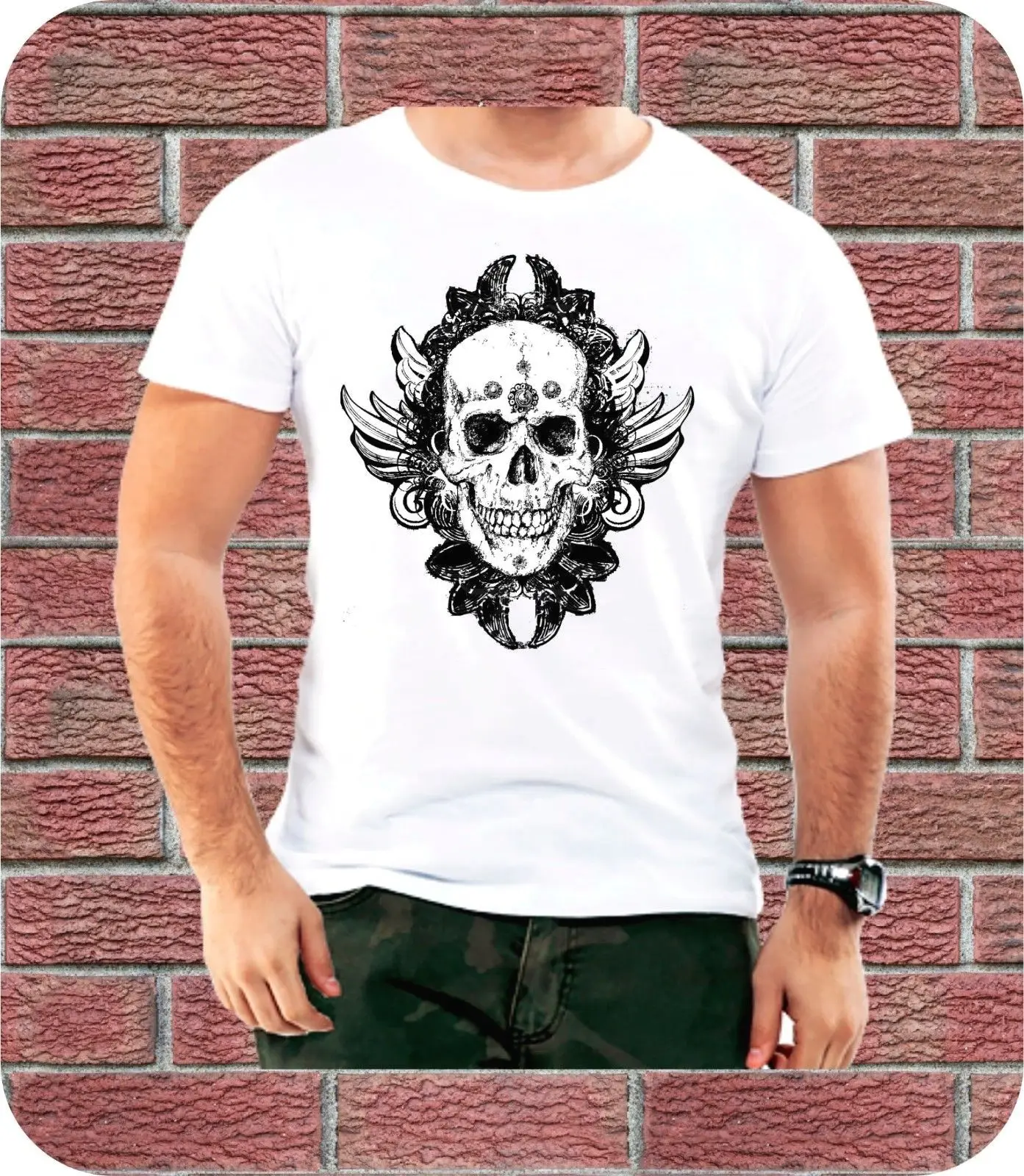 Властелин череп Готический Дизайн Для мужчин футболка на день рождения Мода