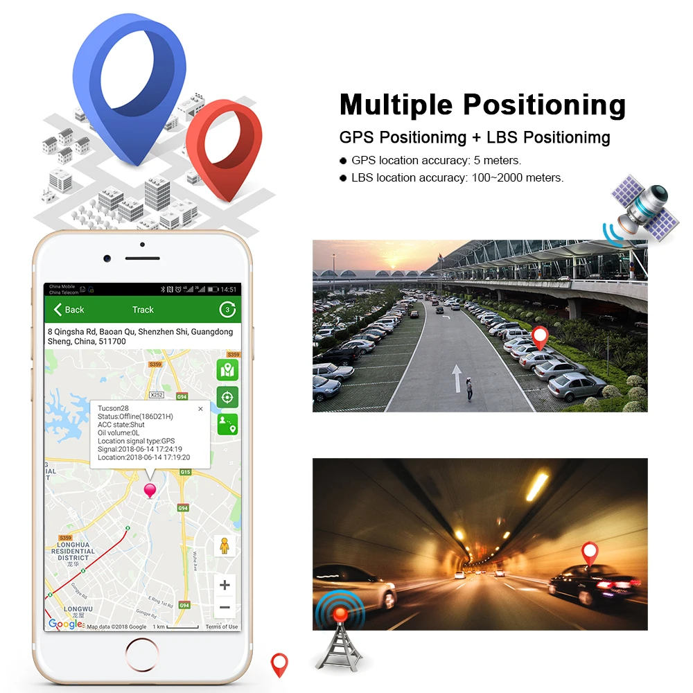 Автомобильный GPS-трекер TK205 дистанционное отключение масла в реальном времени GSM