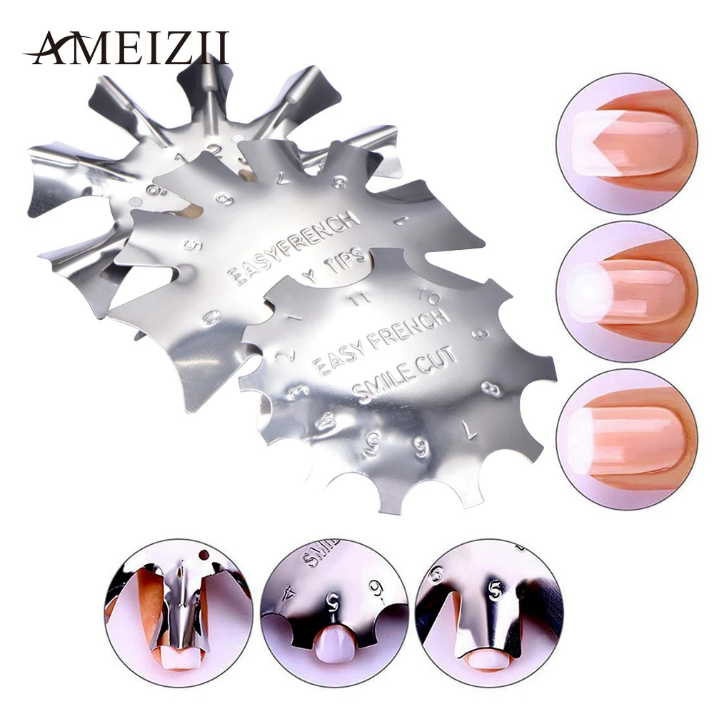AMEIZII простая Французская линия край улыбка резак для ногтей трафарет триммер