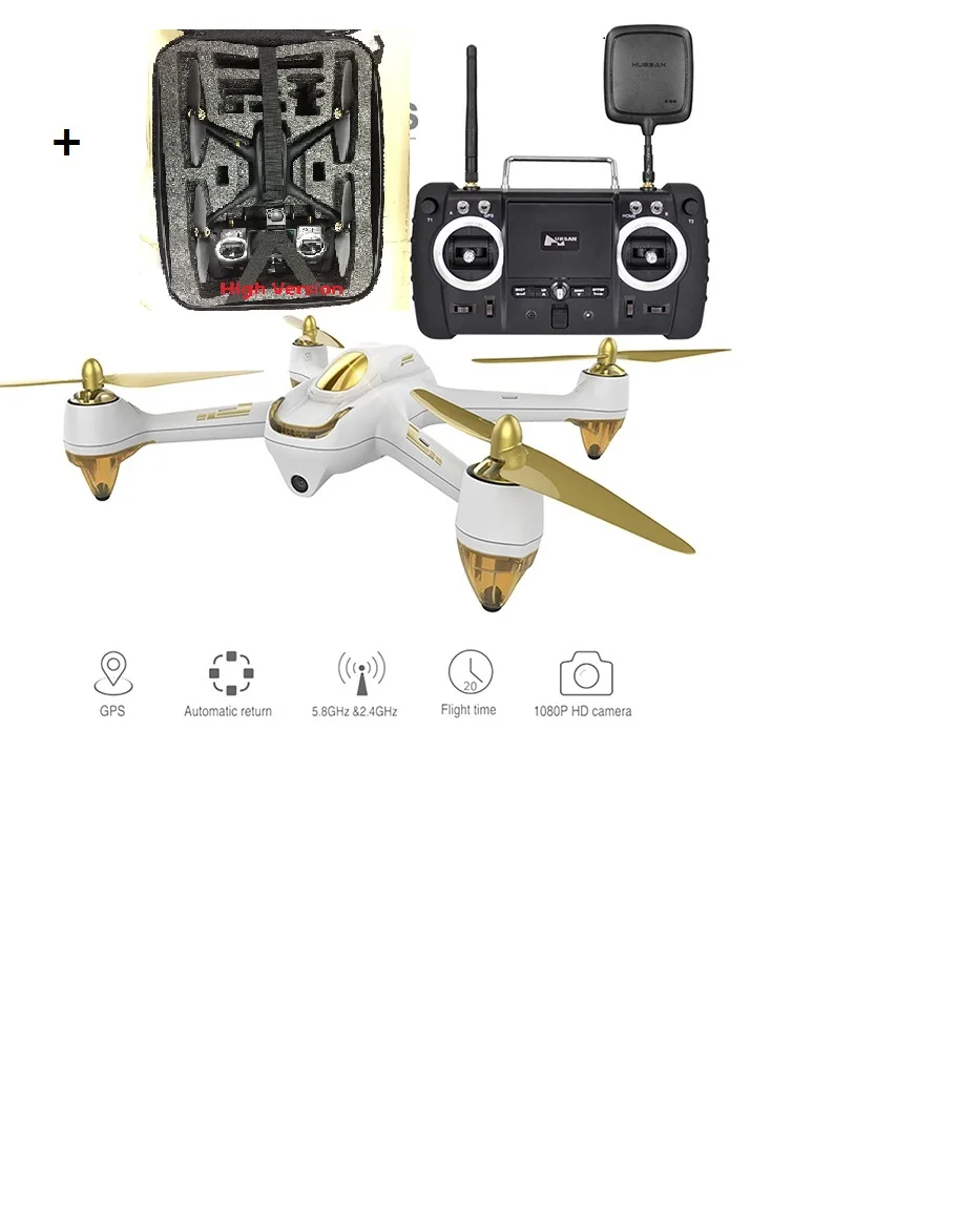 Hubsan H501S X4 5,8 г FPV 10CH бесщеточный с 1080 P HD Камера gps Радиоуправляемый квадрокоптер передовых роскошная версия С Рюкзак