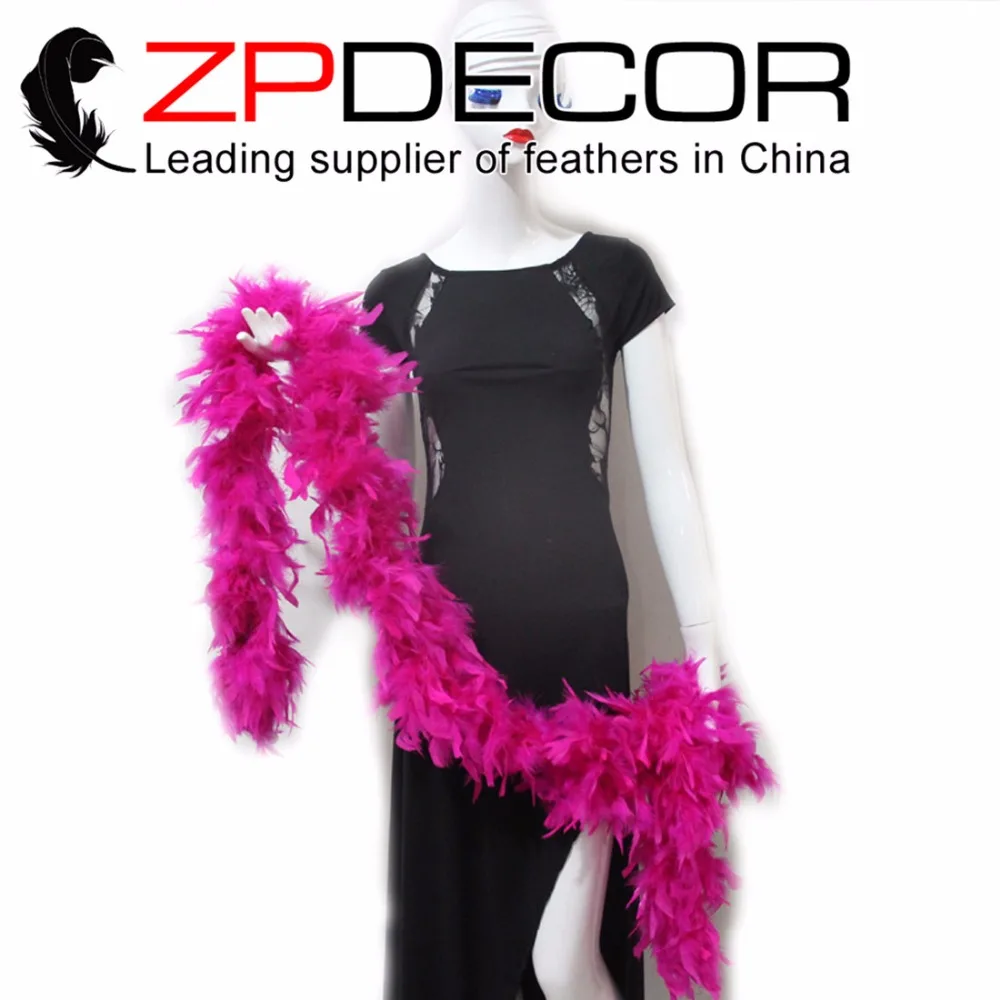 ZPDECOR перо 2 ярдов/партия 80 г ручная работа Premuim качество красивый ярко розовый боа
