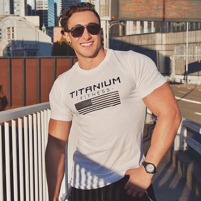 Новые летние мужские тренажерные залы футболка Crossfit Фитнес Бодибилдинг рубашки