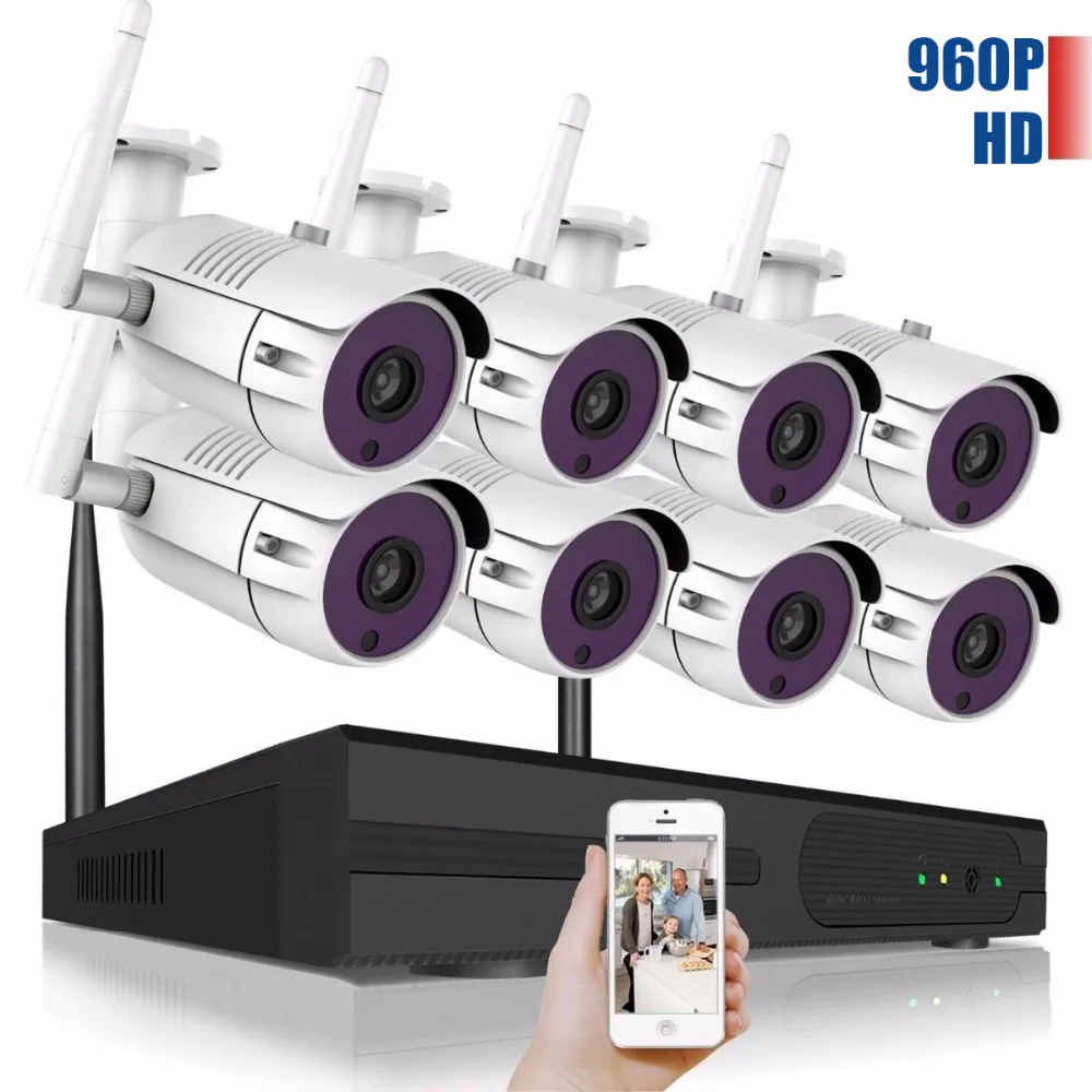 8 канальная система видеонаблюдения 960P NVR шт. 1 3 МП ИК наружная беспроводная