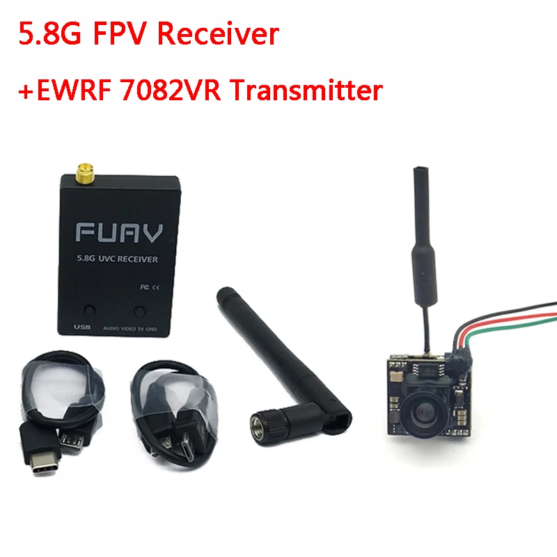 5 8G FPV приемник UVC видео Downlink OTG VR Android Phone + EWRF 7082VR передатчик 48CH VTX 700TVL 120 градусов