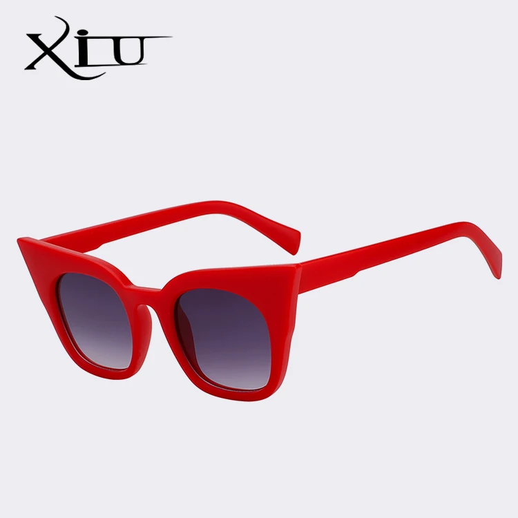 XIU Cateye Солнцезащитные очки для женщин для защита от солнца очки Женские Ретро Cateye Street Стиль Оттенки Защита от солнца - Цвет линз: Red w smoke