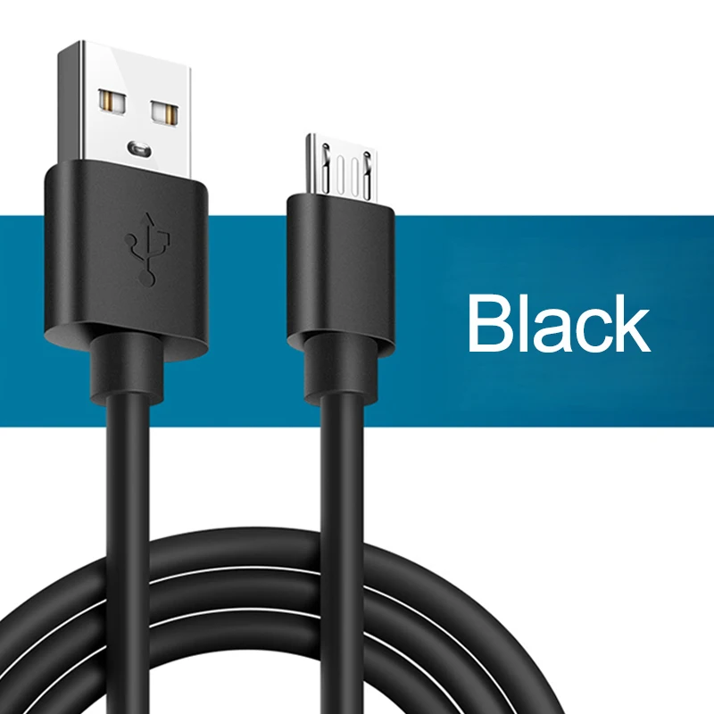 USB зарядное устройство 1 м 2 м 3 м Micro USB кабель для samsung huawei 3A Зарядка для Xiaomi Android мобильный телефон USB C зарядное устройство универсальное - Цвет: Черный
