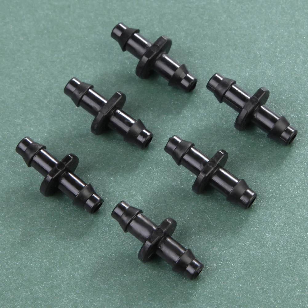 100 шт Черный колючей двойной Barb соединители для садового водопровода 4/7 мм шланг