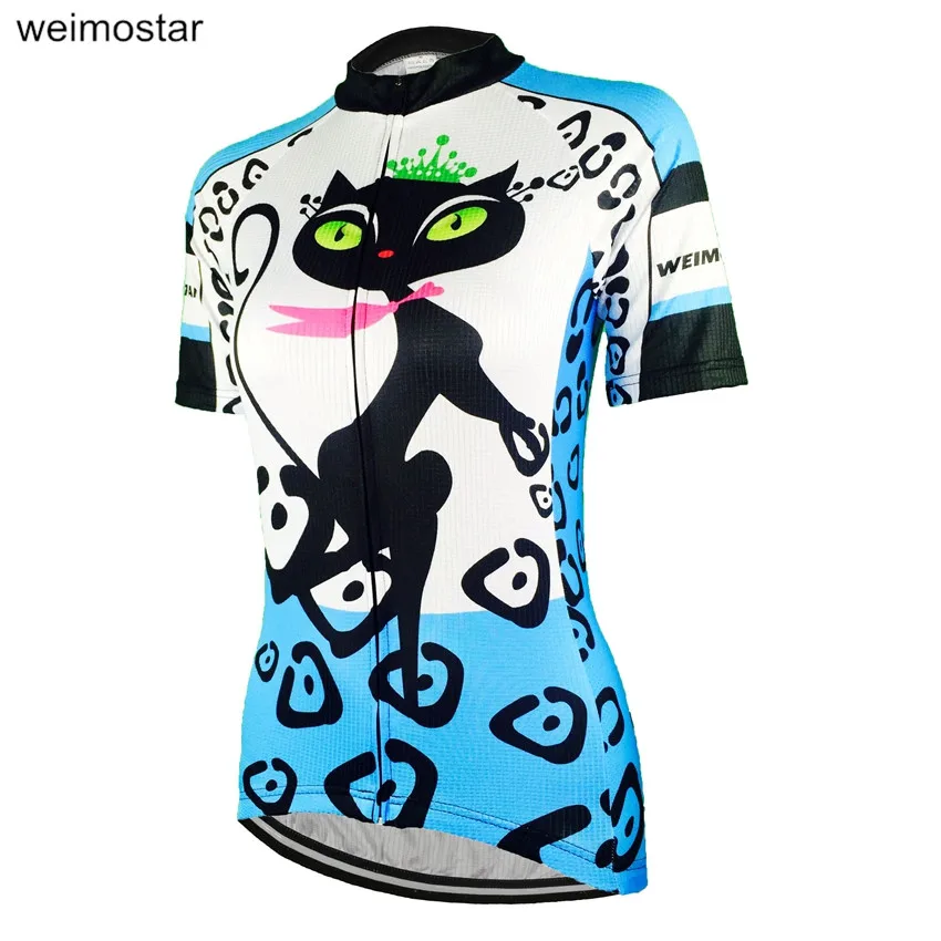 

WEIMOSTAR Women Bicycle Team Cycling Jersey Top Blue Bike Roupa Ciclismo Outdoor Riding Cycling Clothing Sportswear