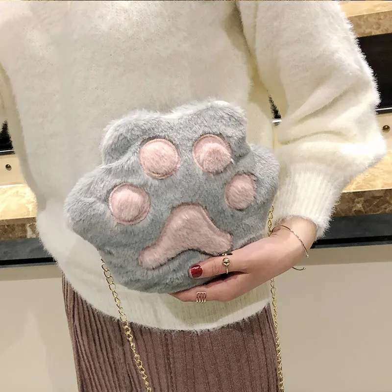 Новинка 2021 Женская Студенческая сумка через плечо милая плюшевая с кошачьей