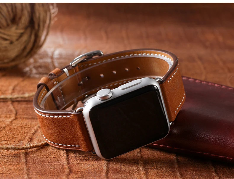 Carouse Натуральная кожа ремешок для наручных часов Apple Watch, версии 4/3/2/1 38 мм 42 мм качество кожи для наручных часов iWatch, спортивный ремешок 40 мм 44 мм