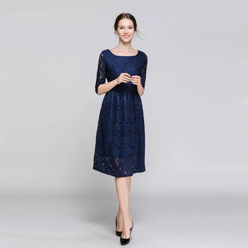 Роскошное женское кружевное Повседневное платье новый бренд 2018 осень мода o