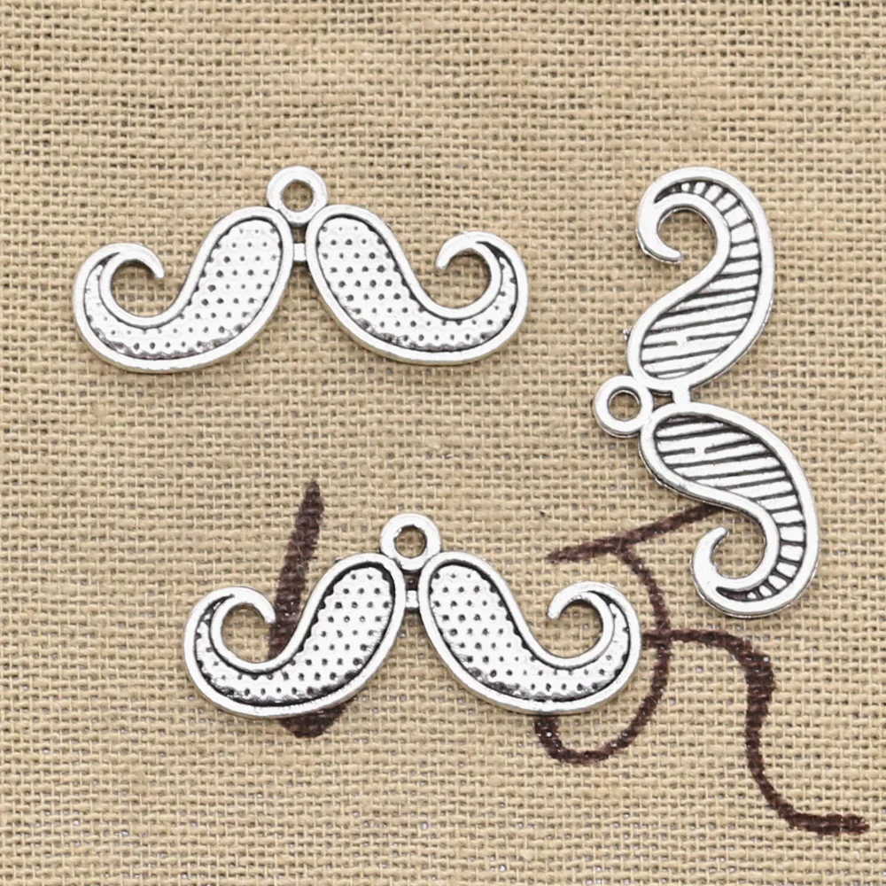 

30pcs Charms Mustache Beard 13x30mm Antique Bronze Silver Color Pendants Making DIY Handmade Tibetan Bronze Silver Color Jewelry