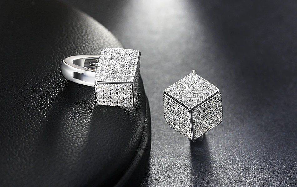 ORSA JEWELS Стерлинговое Серебро 925 Твердые серьги для женщин модные ювелирные изделия серьги-гвоздики с квадратной формой блестящие Австрийские CZ SE22