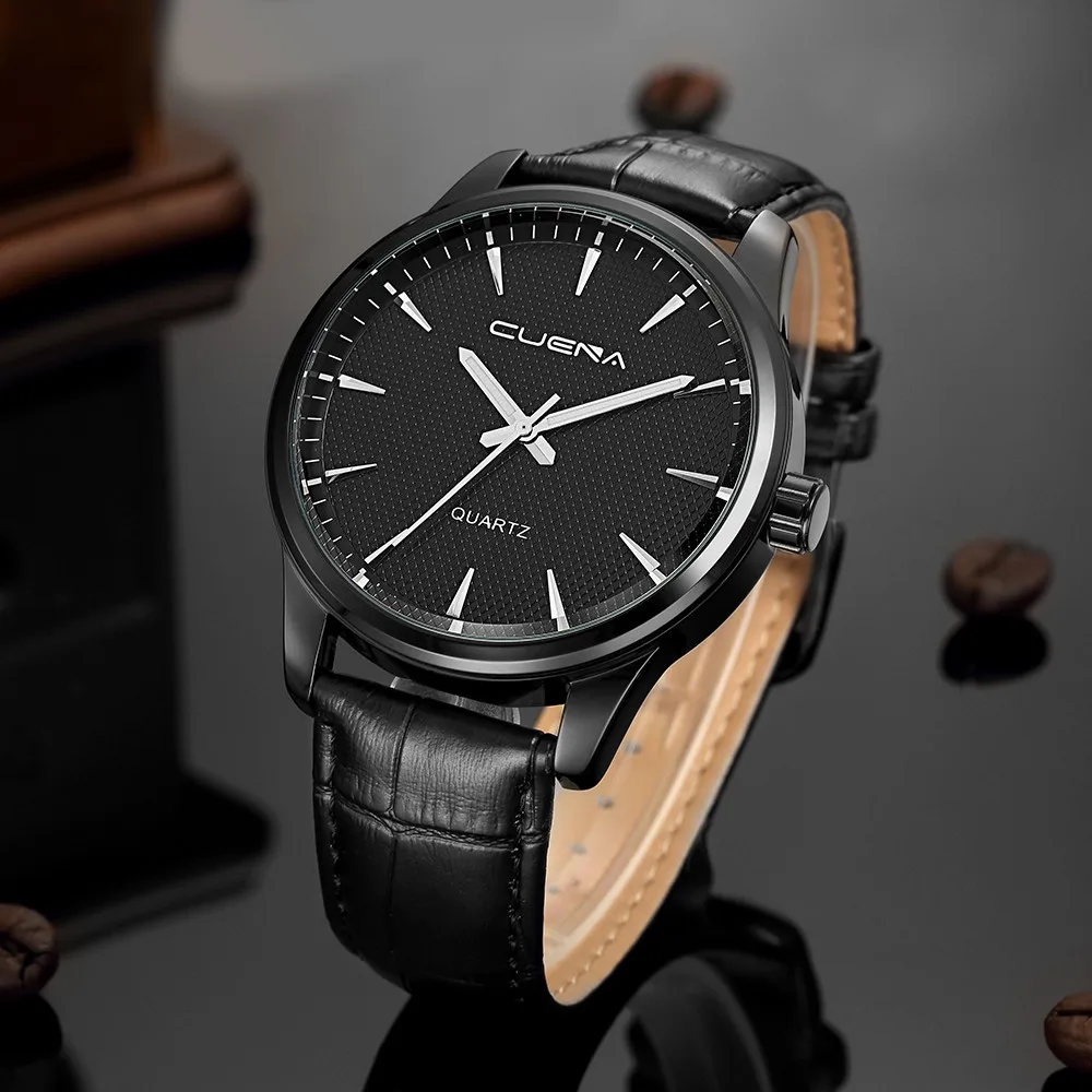 Fashion Men's Date Leather Sport Quartz Noctilucent Wrist Watch Male Clock Casual Watches relogio masculino erkek kol saati A40