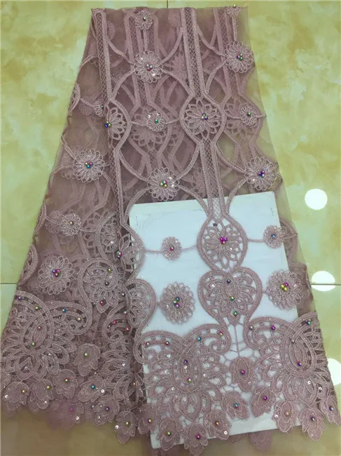 

2019 New African Tulle Laces 5yards African Net Lace Fabric High Quality Embroidered African Tulle Lace Fabric For Dresses X01