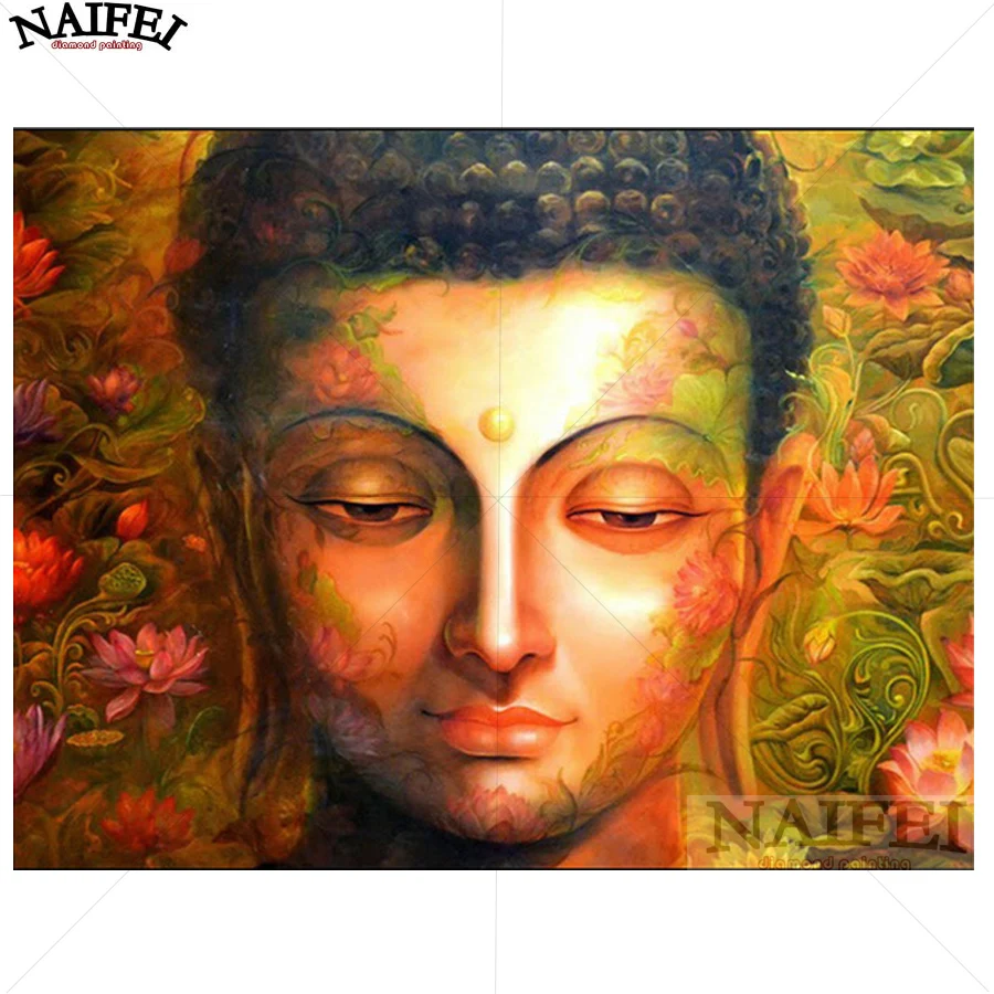 5D алмазная картина вышивка крестиком Алмазная цветы Будда религия целая мозаика