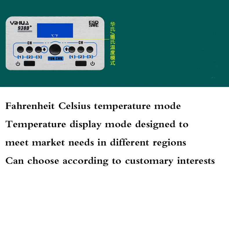 YIHUA 938D+ паяльники Высокая мощность паяльник Пинцет Ремонт паяльная 110 В 220 В Электрический паяльник набор станций